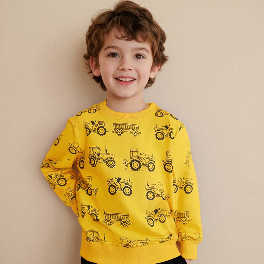 Sudadera moderna con estampado de coches para niño