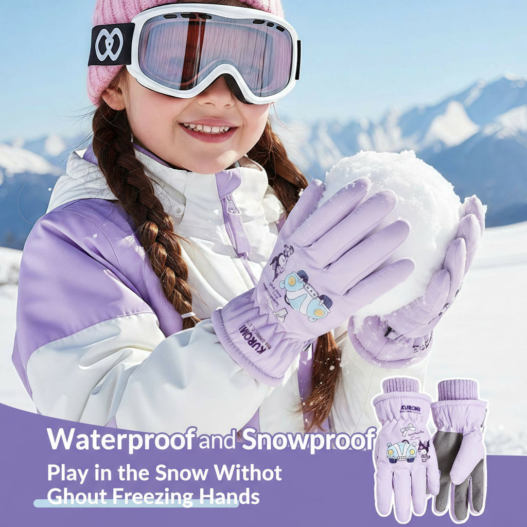 Kids Thick Warm Ski Gloves