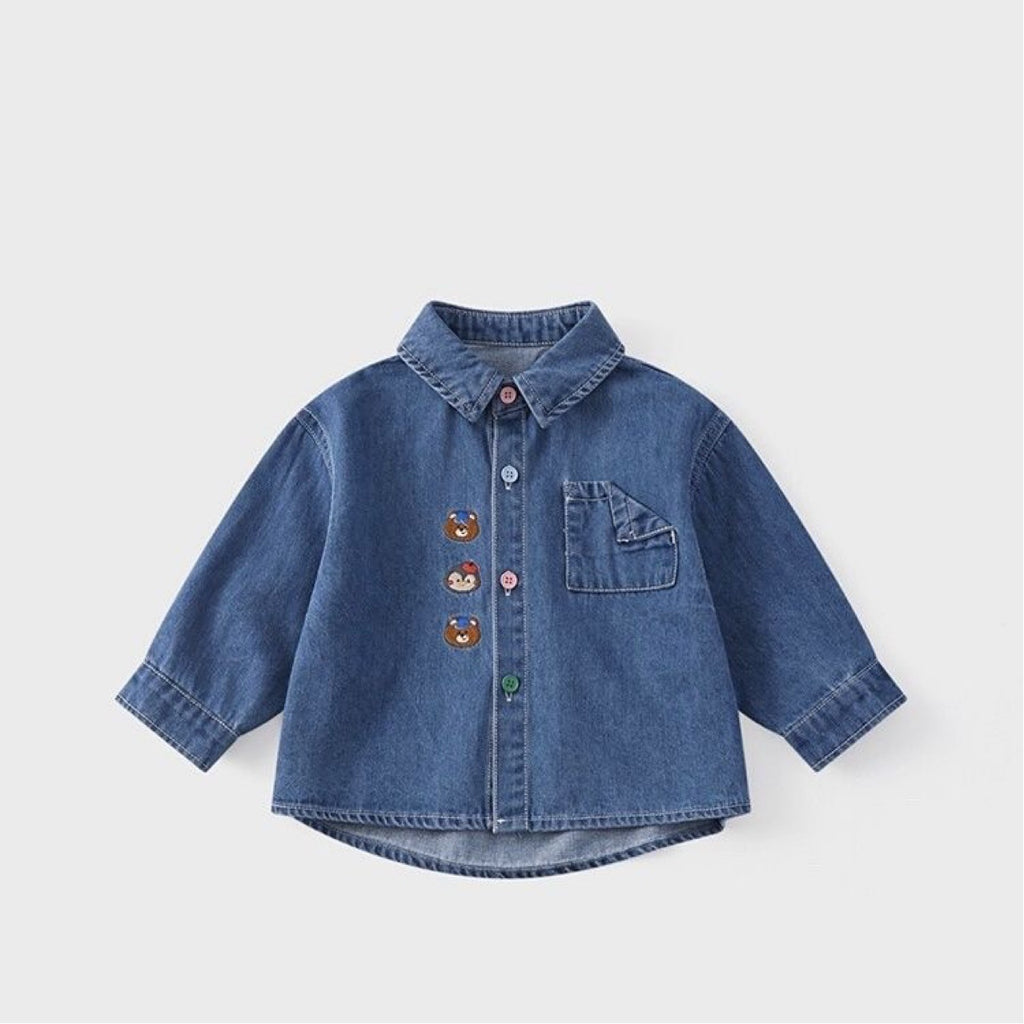 Baby Fashion Pocket Denim Jacket Shirt