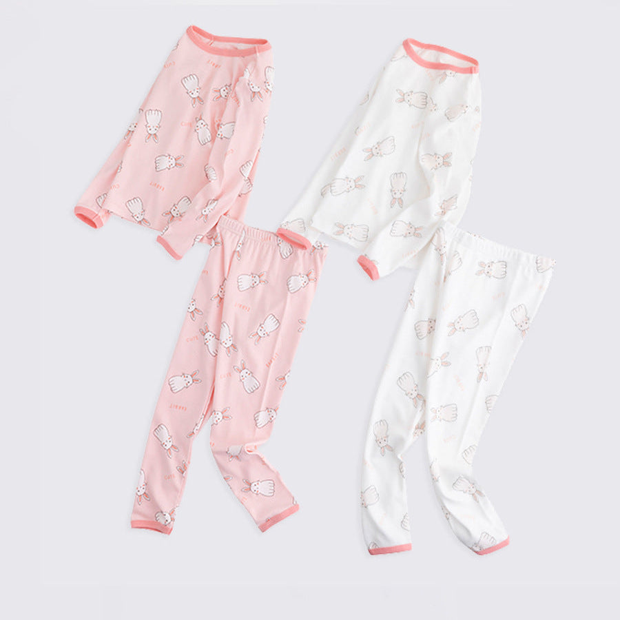 Girls Printed Bunny Casual Sleepwear Set