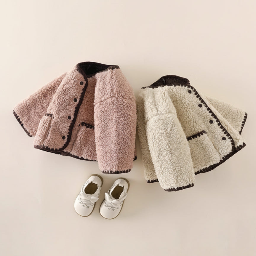 Chaqueta elegante con forro polar para bebé y niño pequeño, ideal para otoño e invierno.