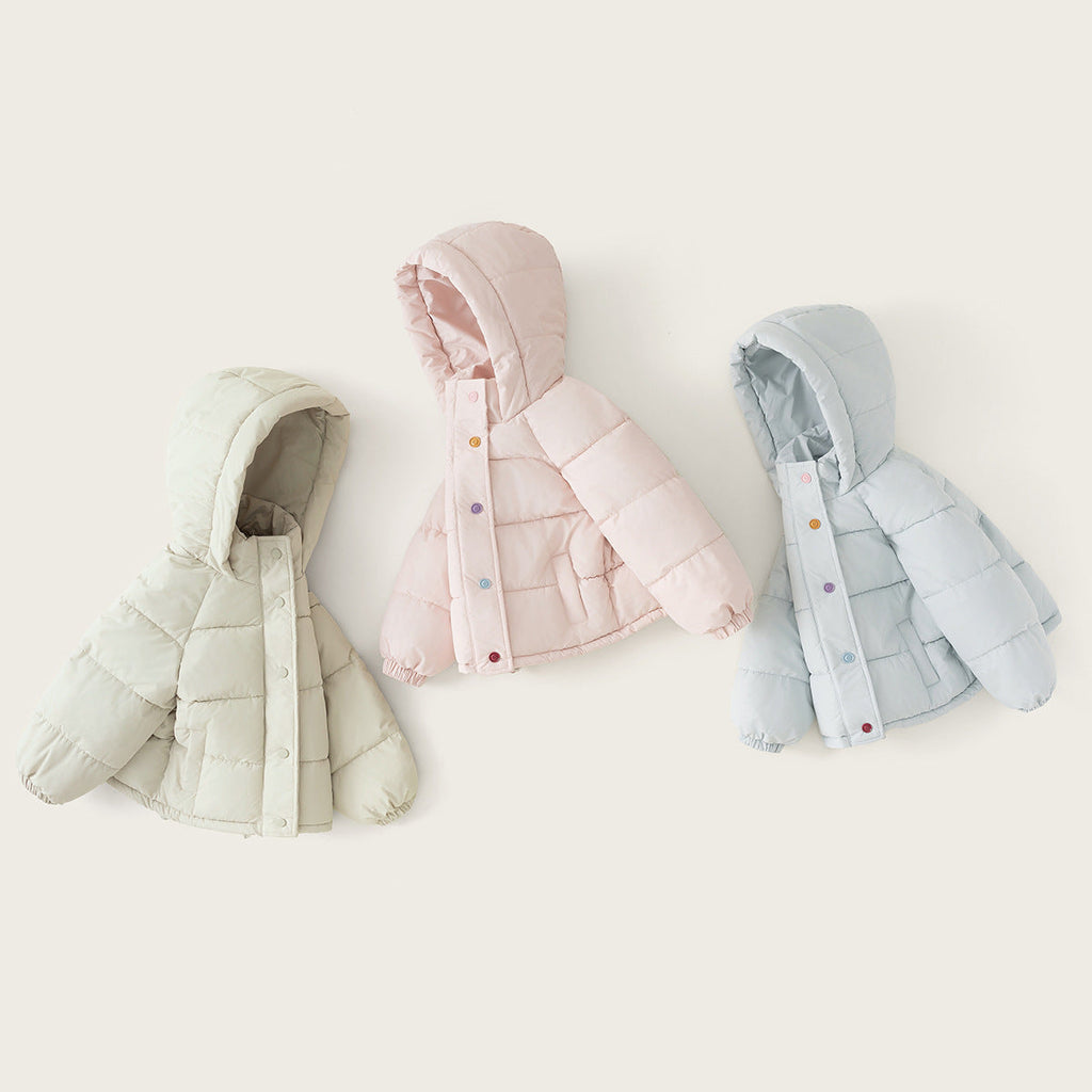 Kids Thick Warm Casual Hooded Cotton Jacket