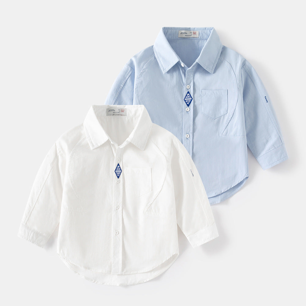 Boys’ Relaxed Casual Cotton Long Sleeve Shirt