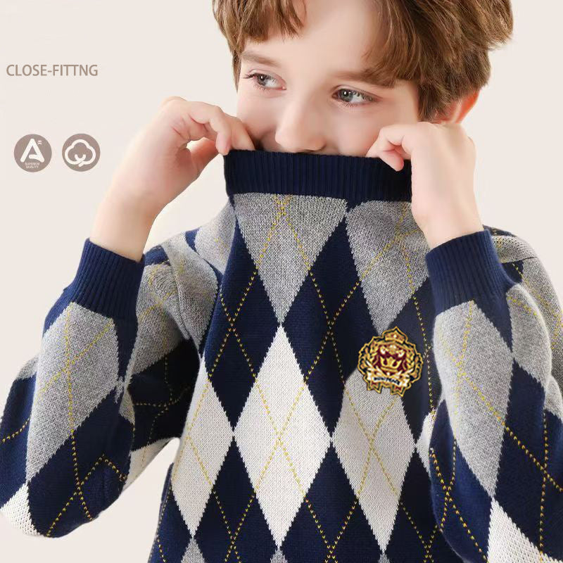 Boys Preppy Style Thick Warm Sweater