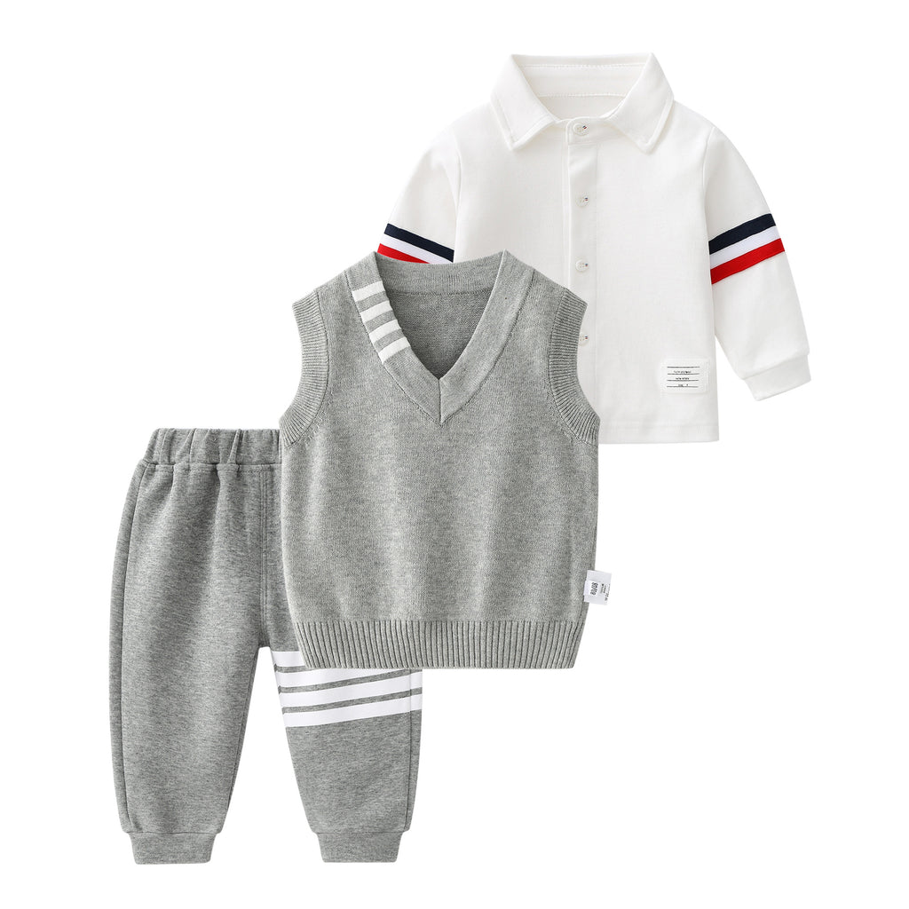 Baby Boy Spring Handsome Casual Long Sleeve Outfit Set