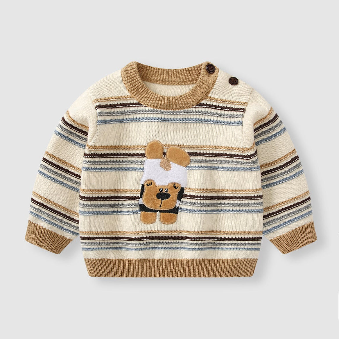 Suéter de punto grueso y cálido con dibujos animados para bebé niño