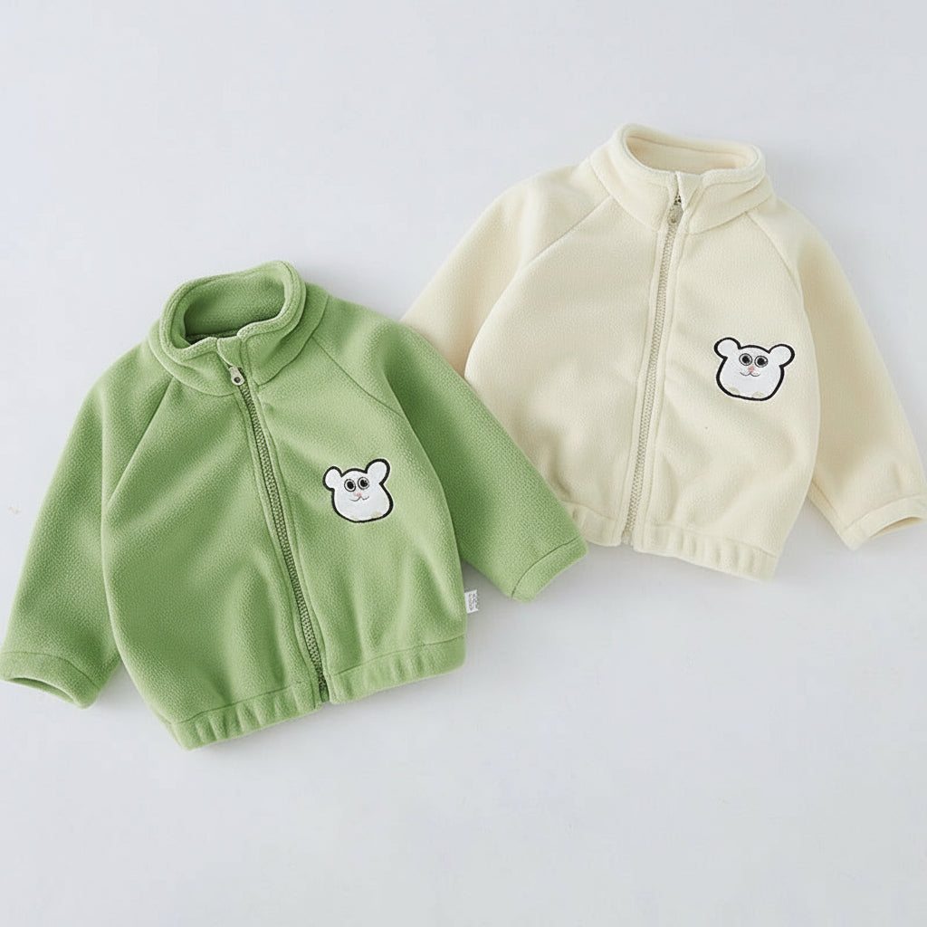 Warme Fleecejacke mit Cartoon-Motiv für Kinder