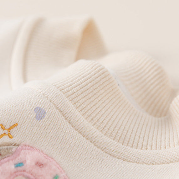 Sudadera gruesa y cálida con estampado de cachorros para niños