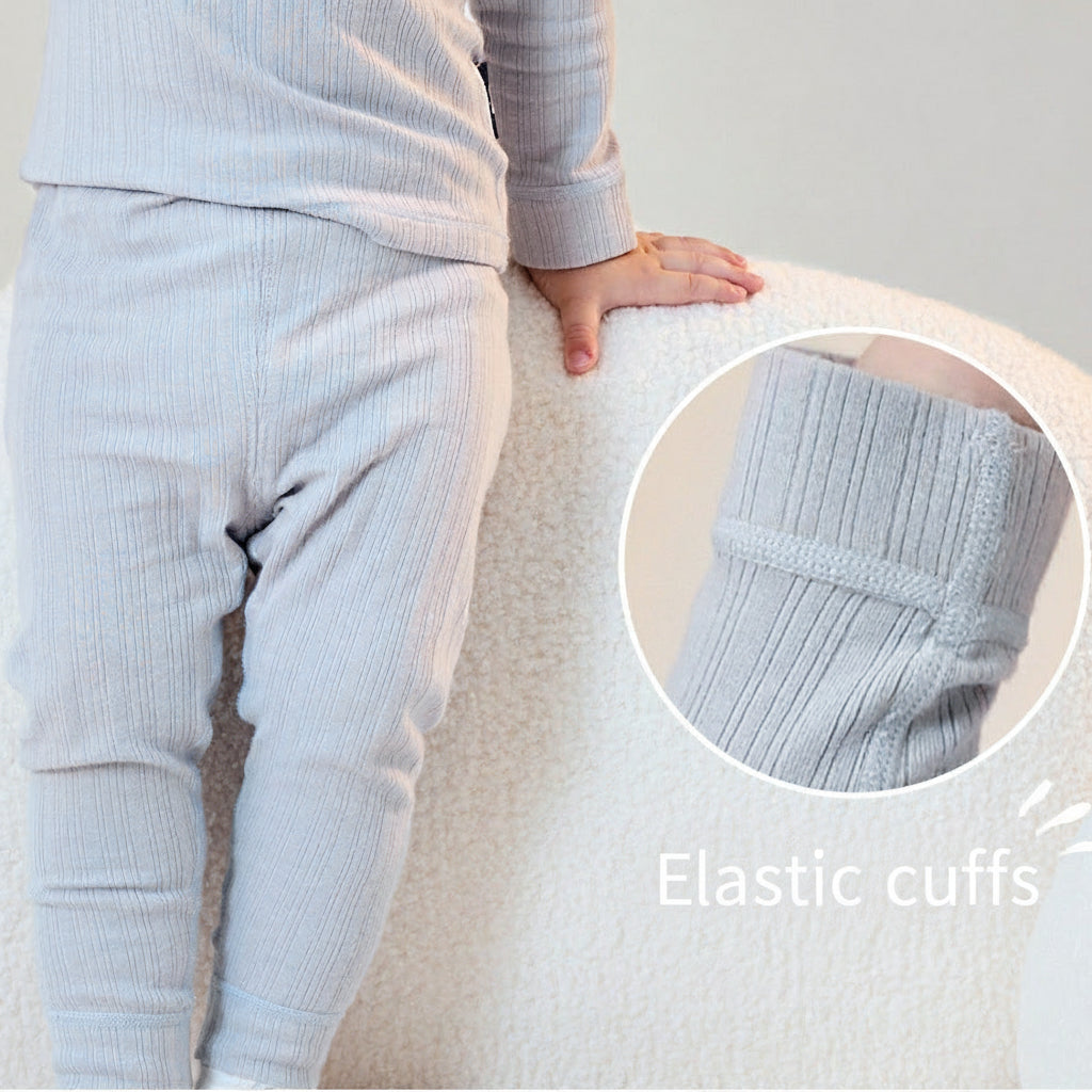 Kinder Warmer, weicher Thermo-Loungewear-Pyjama aus Bambusfaser