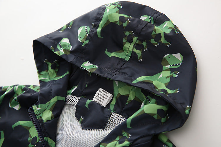 Toddler Boys Dinosaur Zipper Cardigan Jacket Kids Outerwear Coat
