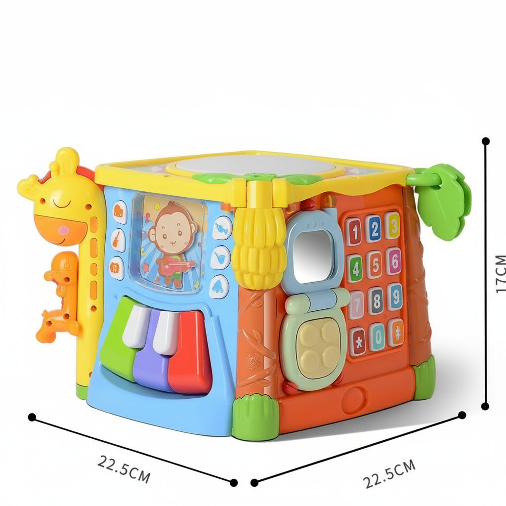 Cubo de tambor de mano bilingüe de seis lados para bebé