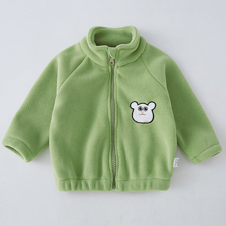 Warme Fleecejacke mit Cartoon-Motiv für Kinder