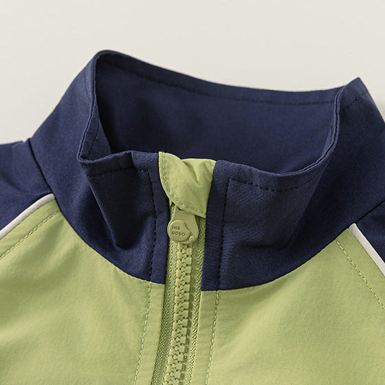 Boys Color Block Stylish Athletic Tracksuit Set