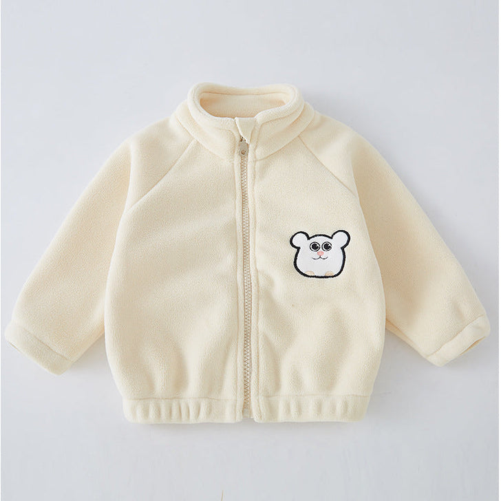 Warme Fleecejacke mit Cartoon-Motiv für Kinder