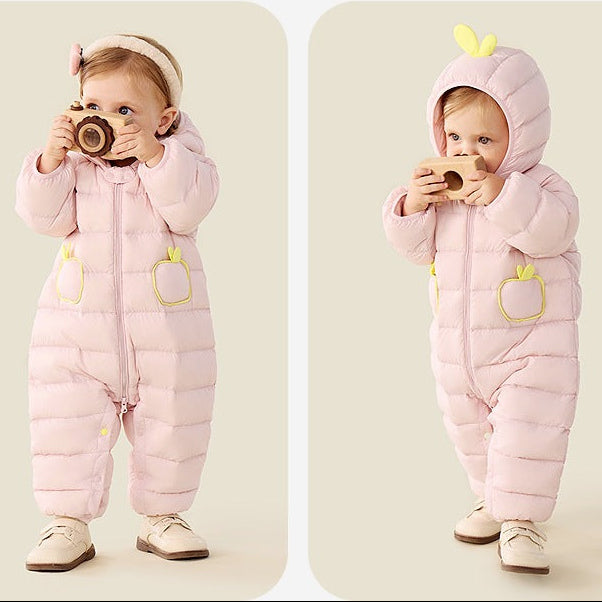 Baby Outdoor Warm Hooded Romper Down Jacket