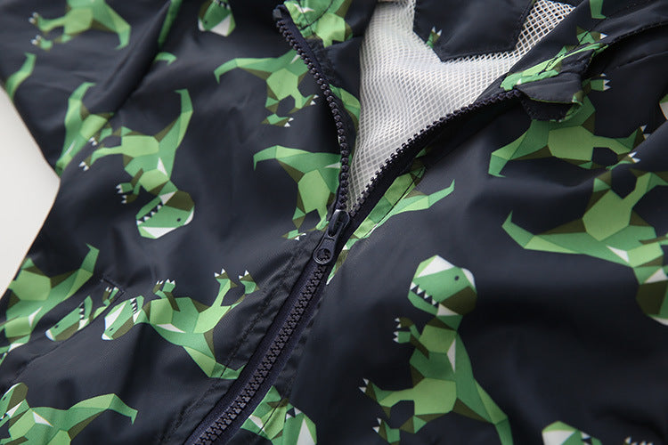 Toddler Boys Dinosaur Zipper Cardigan Jacket Kids Outerwear Coat