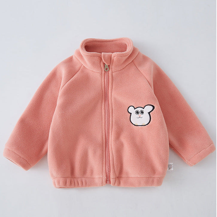 Warme Fleecejacke mit Cartoon-Motiv für Kinder