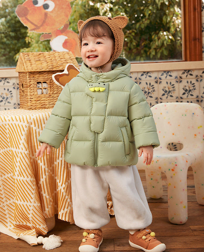 Chaqueta de plumón gruesa y cálida con capucha para niños