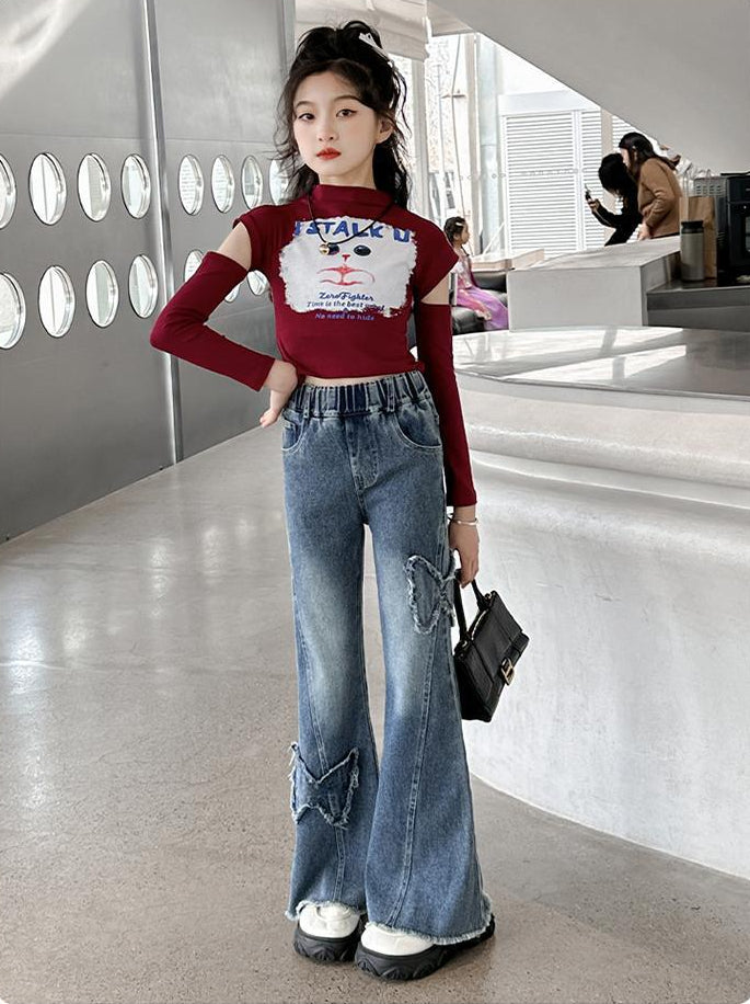 Mädchen Alltagsschmetterling Flare-Hose