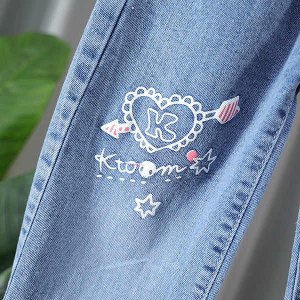 Girls Casual Jeans Kids Long Denim Pants