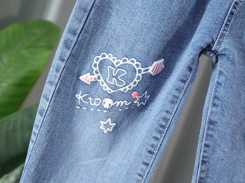 Girls Casual Jeans Kids Long Denim Pants
