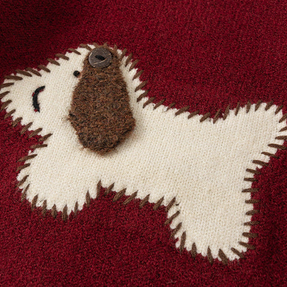 Children's Cartoon Puppy Thick Warm Knit Sweater