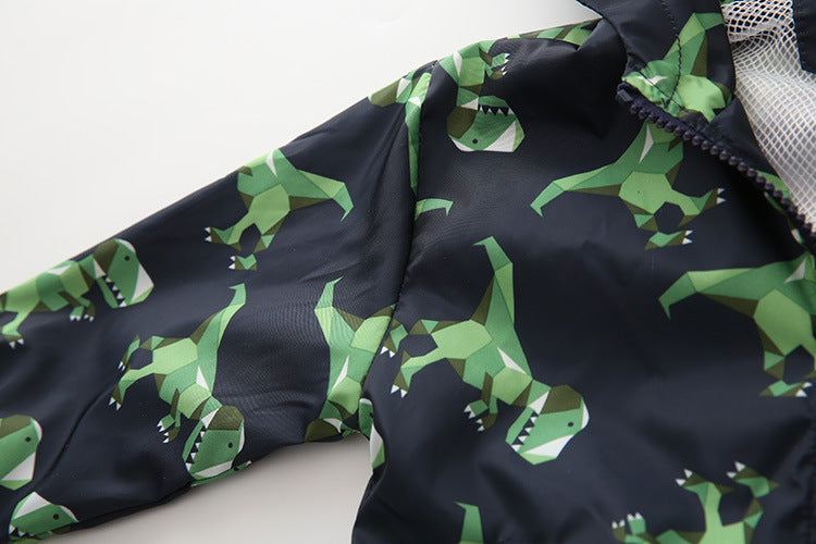 Toddler Boys Dinosaur Zipper Cardigan Jacket Kids Outerwear Coat
