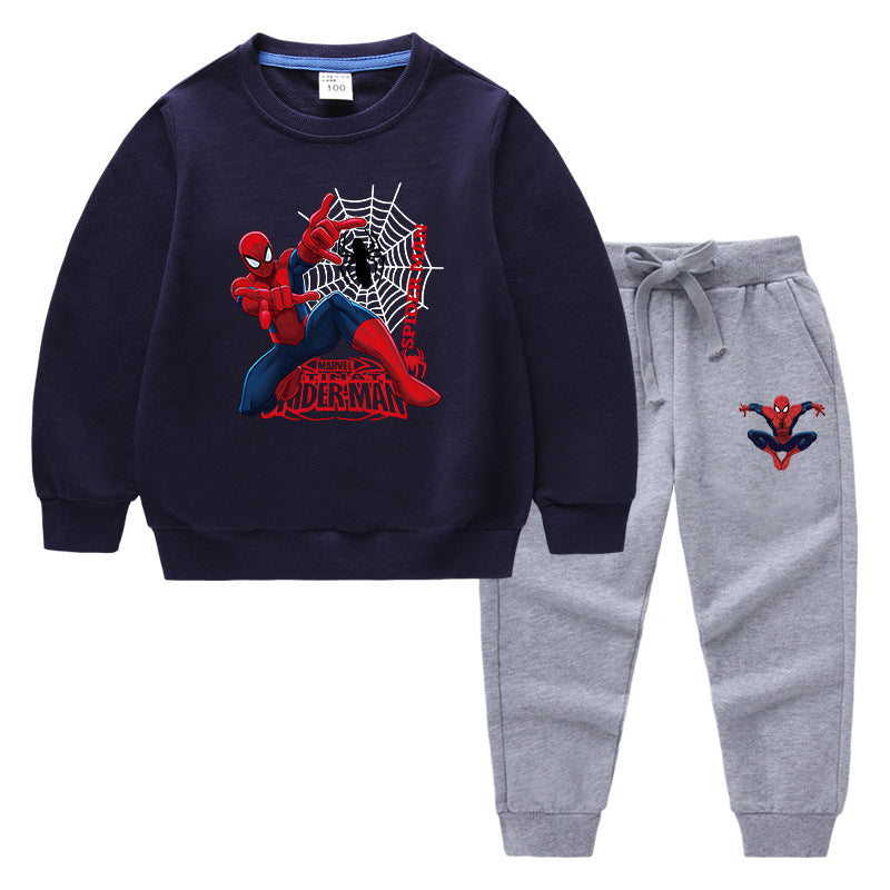 Children's Hoodie and Pants Cartoon Two-Piece Set Baby Cotton Long Sleeve Outfit