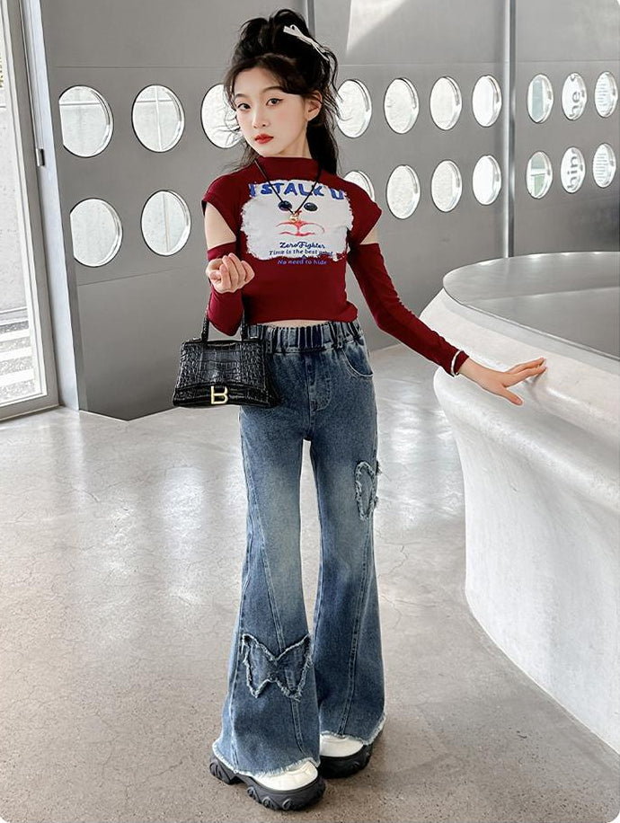 Mädchen Alltagsschmetterling Flare-Hose