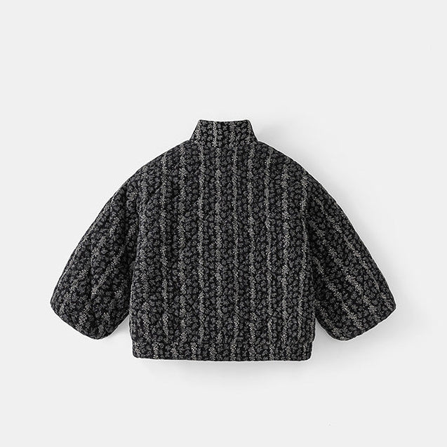 Dicke, geblümte Steppjacke für Mädchen mit Schal