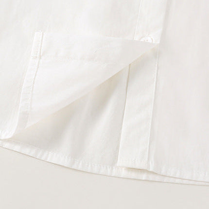 Girls French-Style Ruffle Collar Bow Long Sleeve Shirt & Skirt Set