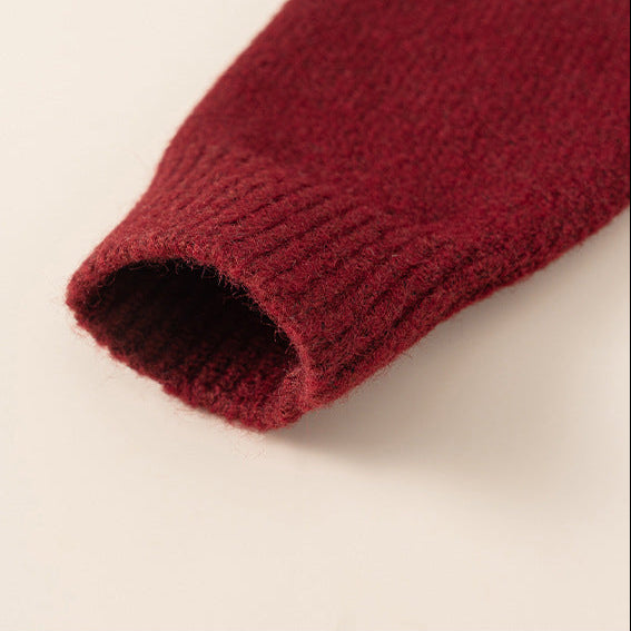 Suéter de punto grueso y cálido con diseño de cachorro de dibujos animados para niños