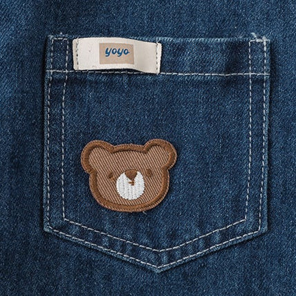 Boys’ Rainbow Number Embroidered Long Sleeve Cotton Shirt