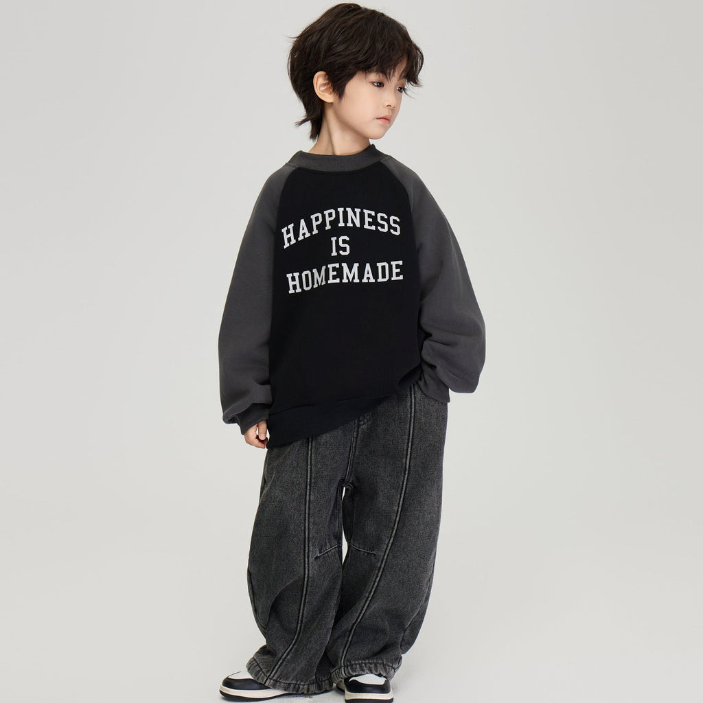 Boys Thick Warm Casual Soft Denim Jeans