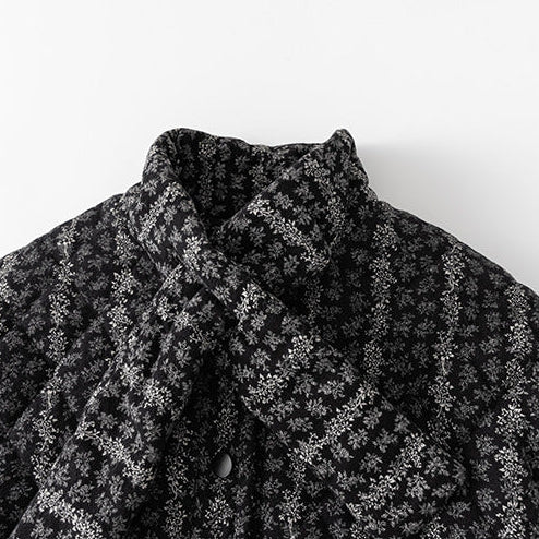 Dicke, geblümte Steppjacke für Mädchen mit Schal