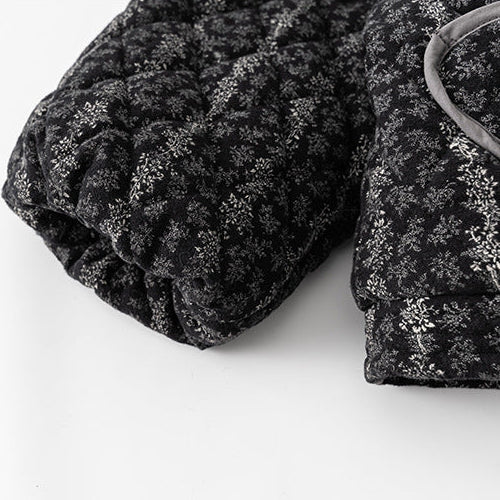 Dicke, geblümte Steppjacke für Mädchen mit Schal