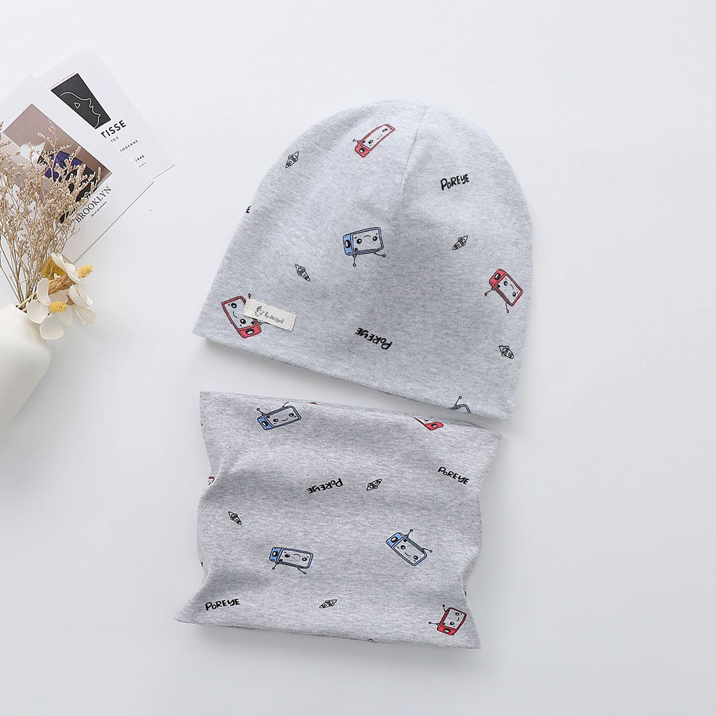 Kids Windproof Warm Hat Neck Warmer Set