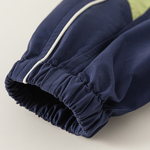 Boys Color Block Stylish Athletic Tracksuit Set