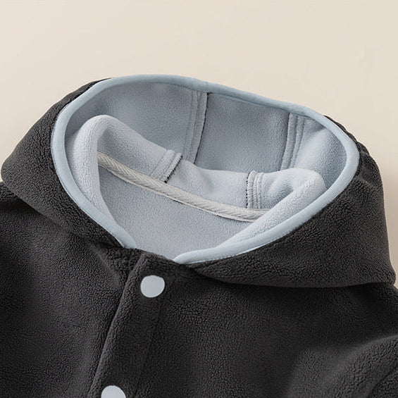 Dicke, warme Fleecejacke mit Kapuze für Jungen