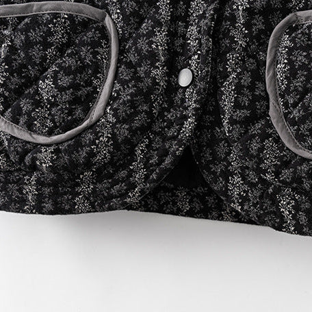 Dicke, geblümte Steppjacke für Mädchen mit Schal