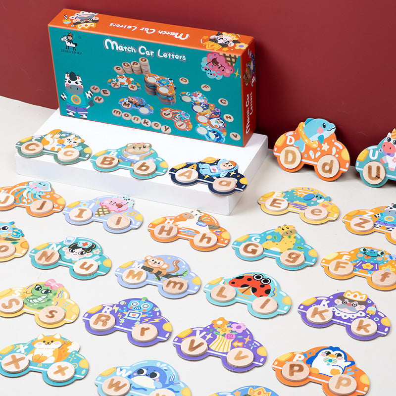 Rompecabezas de letras de coches para niños