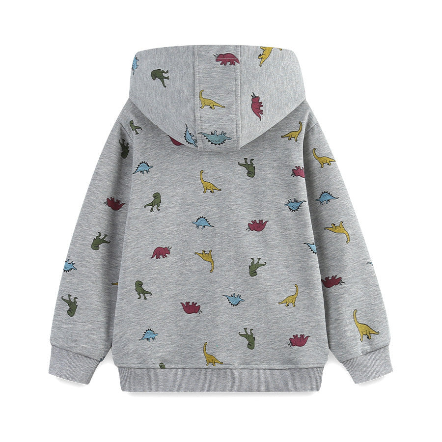Boys’ Dinosaur Graphic Hooded Cotton Jacket