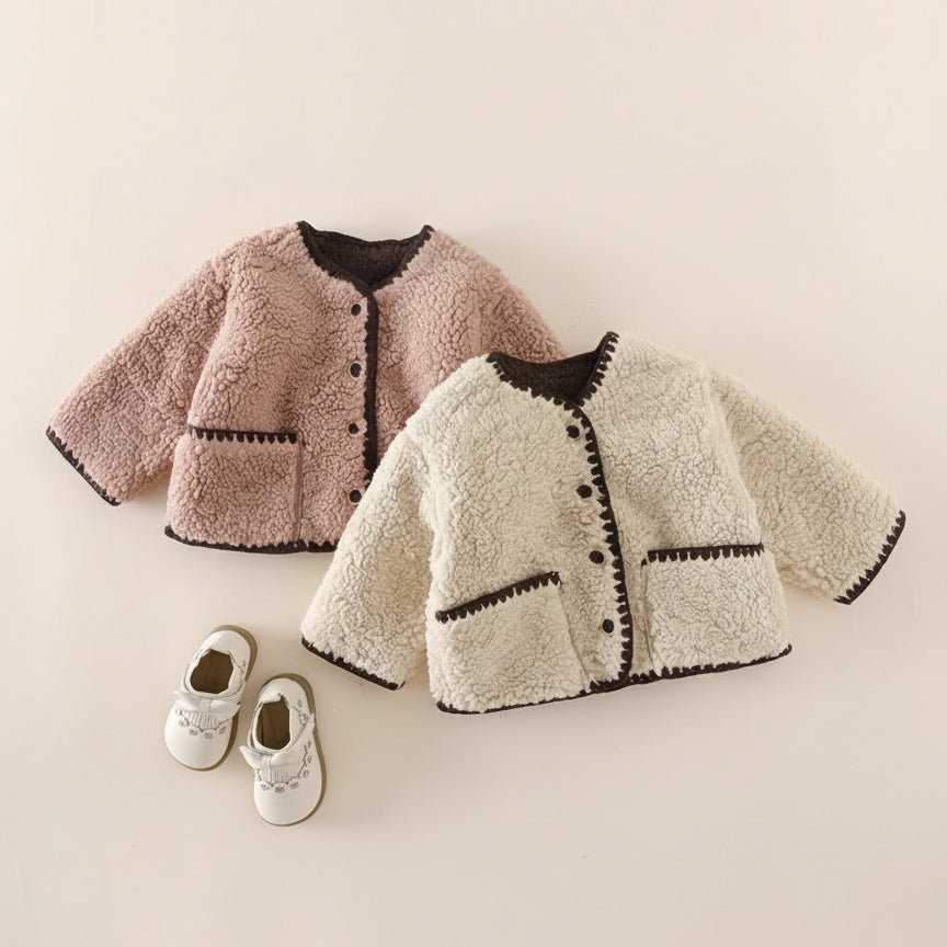 Chaqueta elegante con forro polar para bebé y niño pequeño, ideal para otoño e invierno.