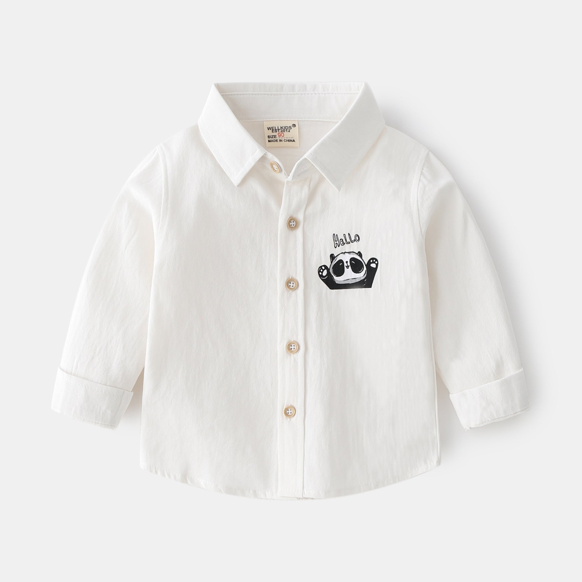 Boys’ Casual Cute Cartoon Long Sleeve Shirt