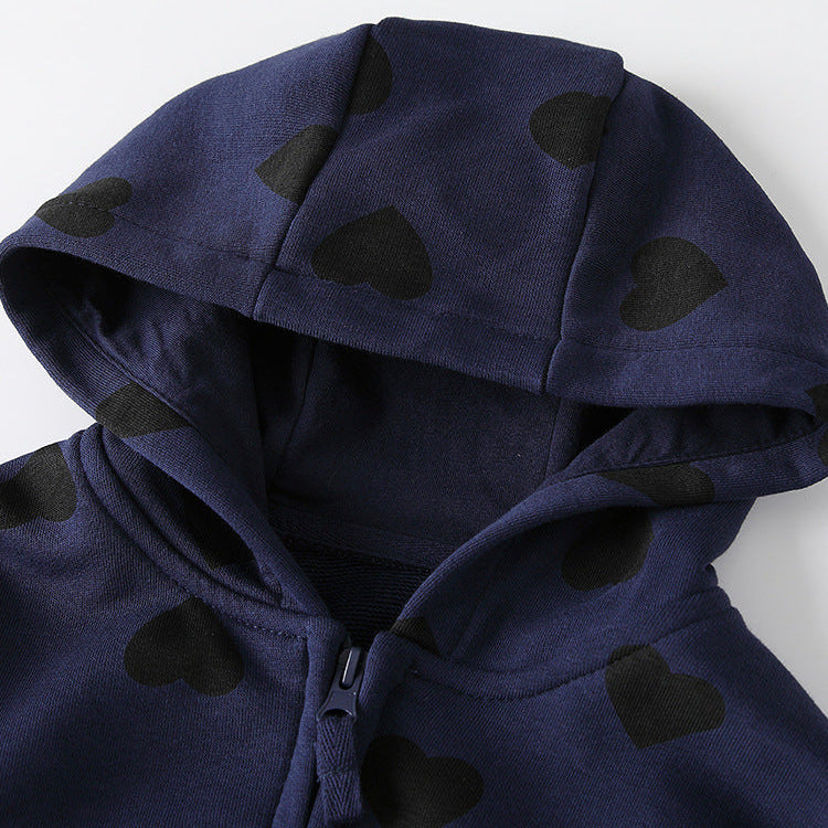 Girls Hooded Zip Up Cute Jacket