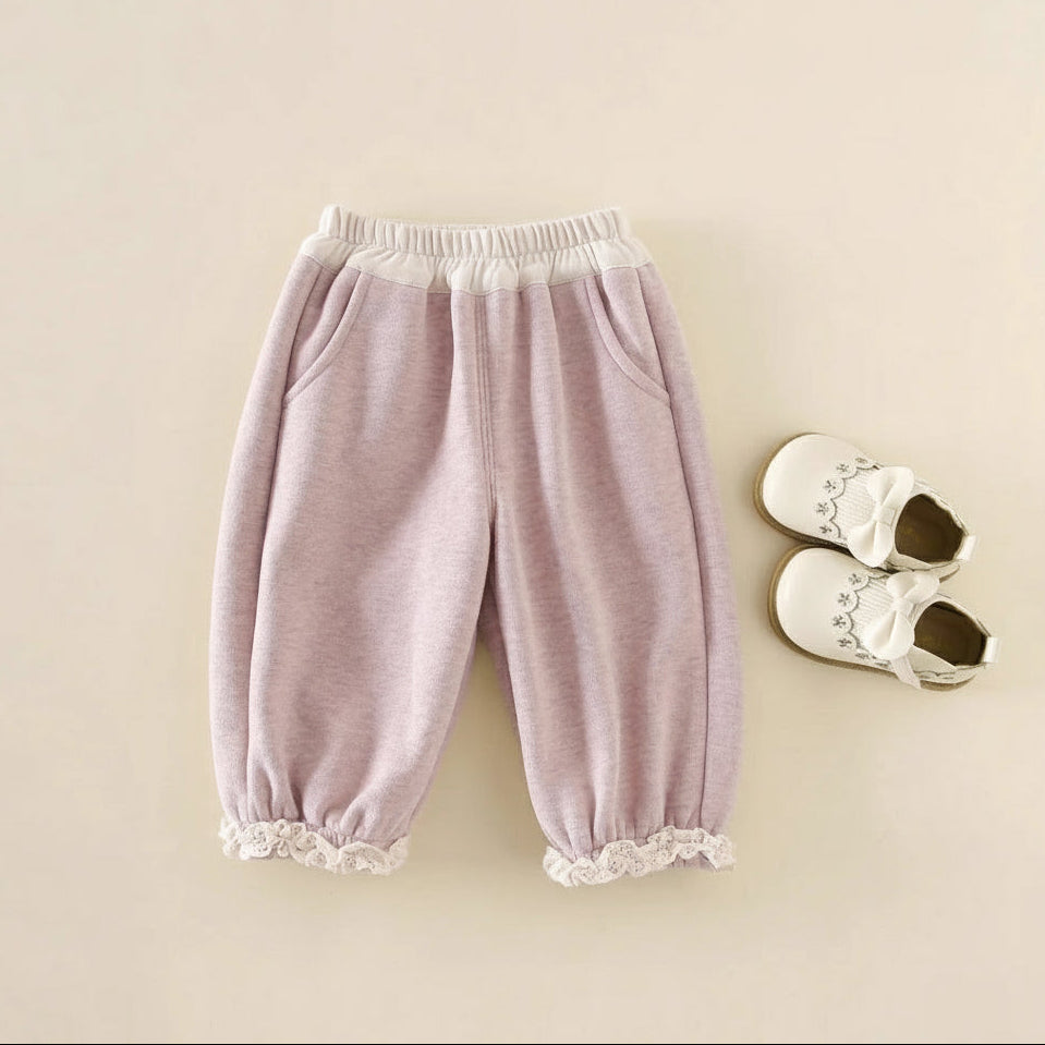 Niedliche Baby-Mädchen-Hose mit Kätzchenmotiv, hautfreundlich und fleecegefüttert