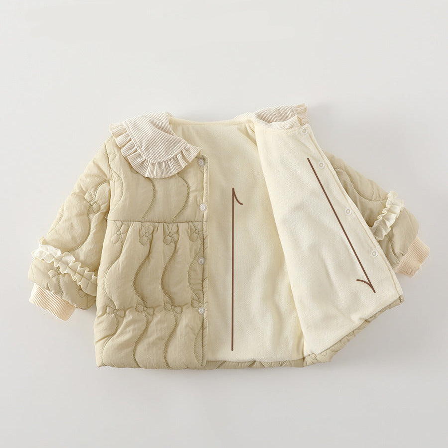 Girls Fleece Lined Thick Warm Casual Padded Jacket