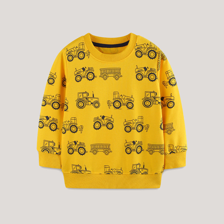 Sudadera moderna con estampado de coches para niño
