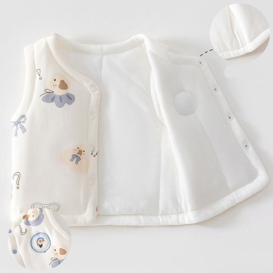 Baby-Freizeitweste, dick und warm, mit Cartoon-Motiven