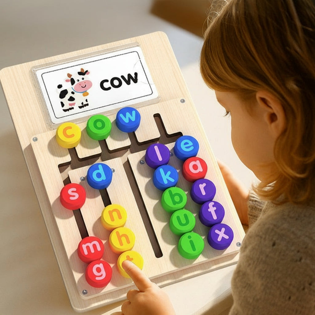 Juego de movimiento y ortografía de palabras y colores para niños